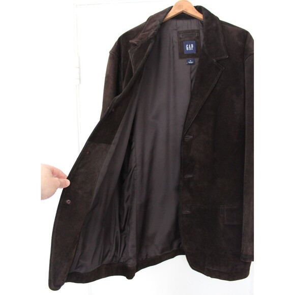 VTG Mens Size XL GAP Brown Suede Leather Jacket 2003 - Picture 5 of 14